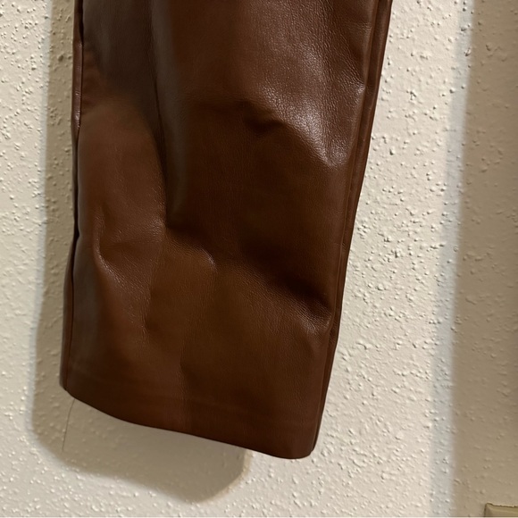 Aritzia Wilfred Melina Faux Leather Pants - Rich Mocha Brown - Size 6 - Picture 6 of 7